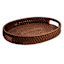 Oval Brown Rattan Decorative Tray, 16x12