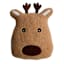 Homespun Reindeer Face Shaped Throw Pillow, 20.5x14