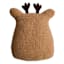 Homespun Reindeer Face Shaped Throw Pillow, 20.5x14