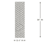 (D460) Salazar Herringbone Grey Tufted Runner with Non-Slip Back, 2x7