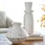 Vana White Ceramic Vase, 8.7"