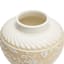 Neutral Embossed Flower Ceramic Vase, 7"