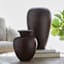 Matte Warm Brown Bamboo Vase, 7.87x10