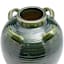 Olive Brown Ceramic Vase with 3 Handles, 11"