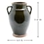 Olive Terra Ceramic Vase with Handles, 11.8"