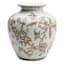 Brown Floral Ceramic Vase, 10"