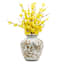 Brown Floral Ceramic Vase, 10"