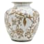 Brown Floral Ceramic Vase, 10"