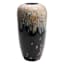 Black & Brown Reactive Glaze Vase, 13"
