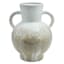 Reactive Latte Ceramic Vase 2 with Handles, 15.4"