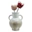 Reactive Latte Ceramic Vase 2 with Handles, 15.4"