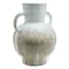 Reactive Latte Ceramic Vase 2 with Handles, 15.4"