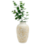 Natural Embossed Flower Ceramic Vase, 11"