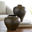 Brown Ceramic Vase, 11"
