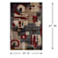 (B142) Modern Beige & Red Abstract Area Rug, 5x7
