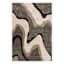 (A280) Sydney Ivory & Tan Multi-Waves Area Rug, 5x8