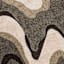 (A280) Sydney Ivory & Tan Multi-Waves Area Rug, 5x8