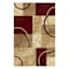 (B645) Superior Burgundy & Tan Geometric Area Rug, 5x7