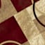 (B645) Superior Burgundy & Tan Geometric Area Rug, 5x7