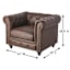 Providence Chesterfield Brown Faux Leather Tufted Accent Chair