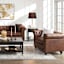 Providence Chesterfield Brown Faux Leather Tufted Accent Chair