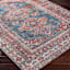 (B859) Colin Red & Blue Multi Medallion Washable Area Rug, 5x7
