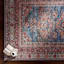 (B859) Colin Red & Blue Multi Medallion Washable Area Rug, 5x7