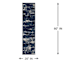 (D627) Andover Navy Blue Abstract Runner, 2x7
