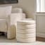 Crosby St. Pax Boucle Round Storage Ottoman, Cream