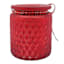 Homespun Red Metallic Glass Candle Holder, 3x3.5