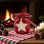 Homespun Red Metallic Glass Candle Holder, 3x3.5