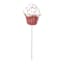 Pink Glittered Cupcake Pick, 3x14