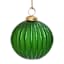 Homespun Red Ribbed Green Foiling Glass Ornament, 4"