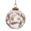 Gilded Evergreen Etched Golden Leaf Clear Glass Ornament, 4"