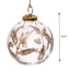 Gilded Evergreen Etched Golden Leaf Clear Glass Ornament, 4"