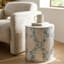Floral Mother of Pearl & Capiz Accent Table, White