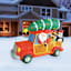 Santa's Wagon with Friends Inflatable, 8' Wide