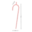 Peppermint Swirl Candy Cane Ornament, 4x16