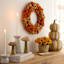 Homespun Harvest Orange Pumpkin Wreath, 18"