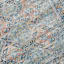 (B652) Genevieve Red & Blue Distress Look Area Rug, 5x8