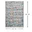 (B652) Genevieve Red & Blue Distress Look Area Rug, 5x8