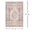 (B657) Blue & Ivory Faded Traditional Medallion Design Area Rug, 5x8