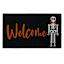 Happy Haunting Welcome Skeleton Printed Coir Mat, 18x30