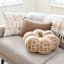 Crosby St. White Soft Textured Boucle Round Throw Pillow, 16"