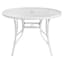 Woodhill Round Wavy Glass Patio Dining Table, White