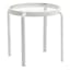 Glass Side Patio Table, White