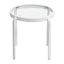 Glass Side Patio Table, White