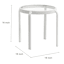 Glass Side Patio Table, White