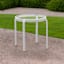 Glass Side Patio Table, White