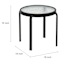 Wavy Glass Patio Side Table, Brown